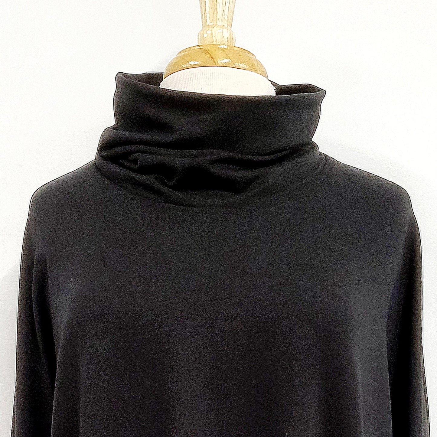 "Nadine" dress/tunic with soft collar, BLACK