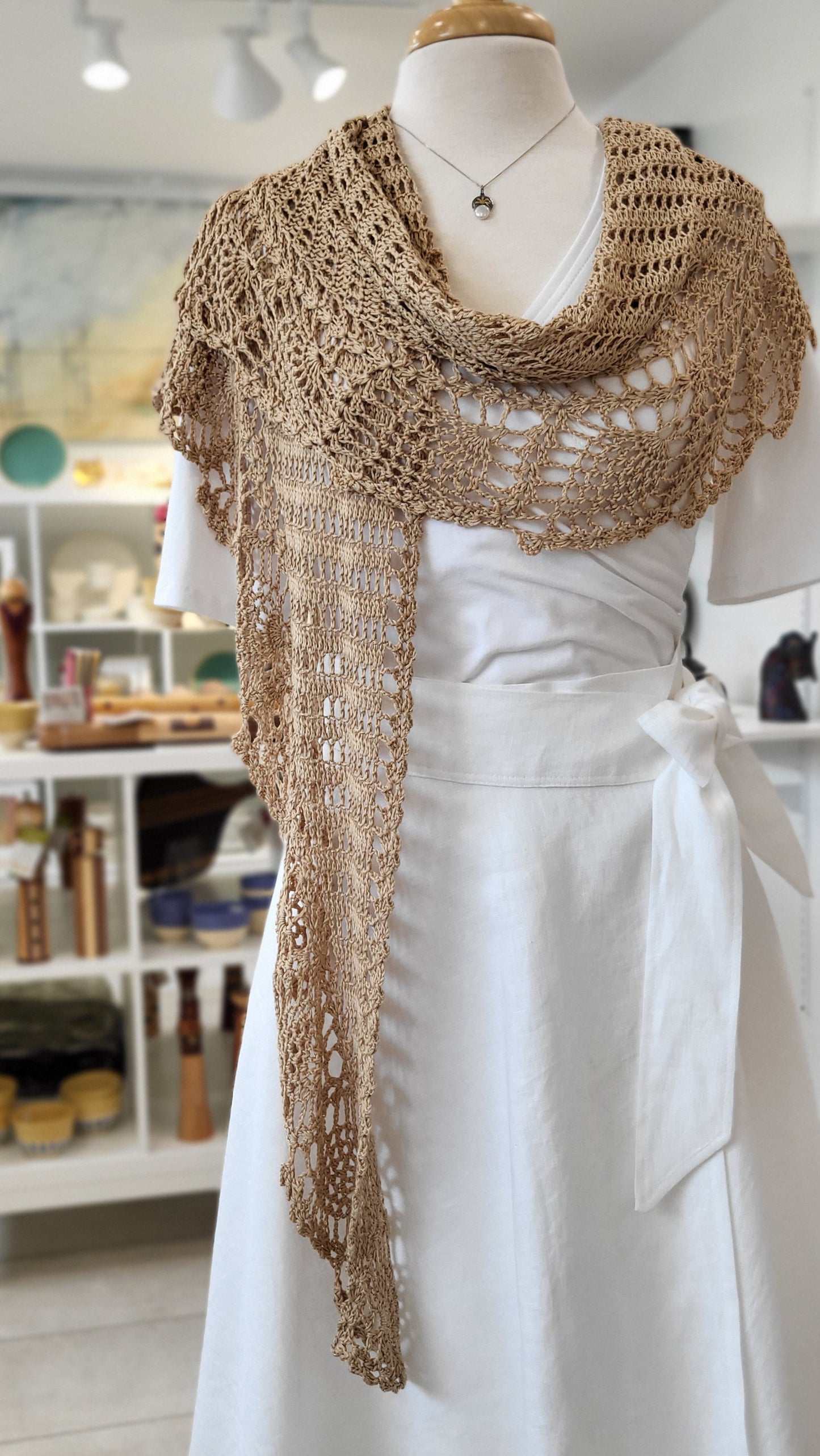 MPA - Beige crocheted shawl