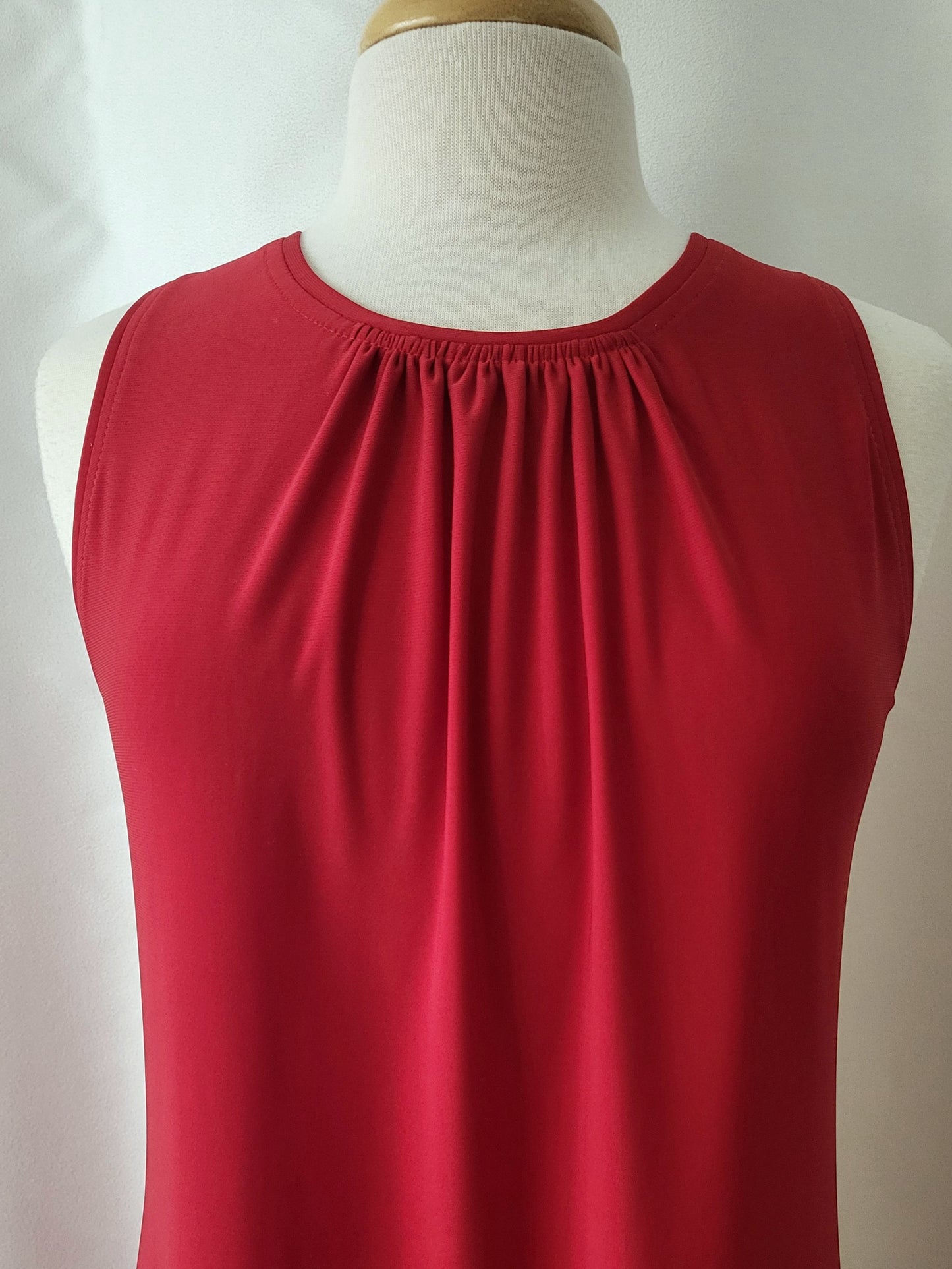 Red "Lucie" dress.