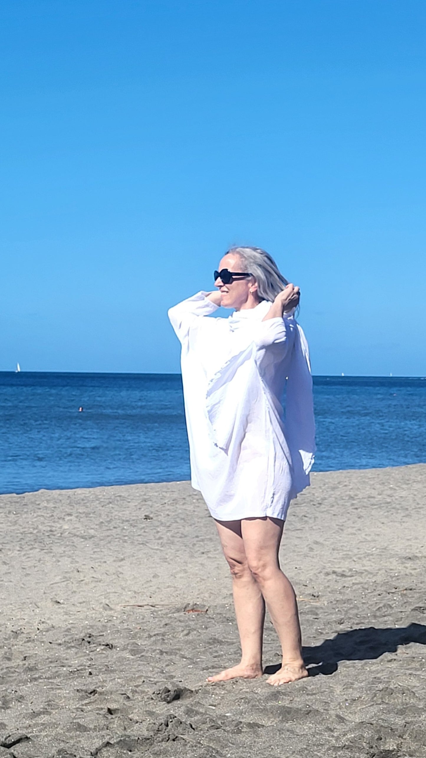 "Nadine" tunic in waffle cotton, one size