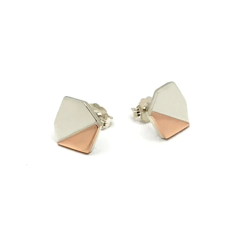 MON - Boucles d'oreilles argent et cuivre ASY01