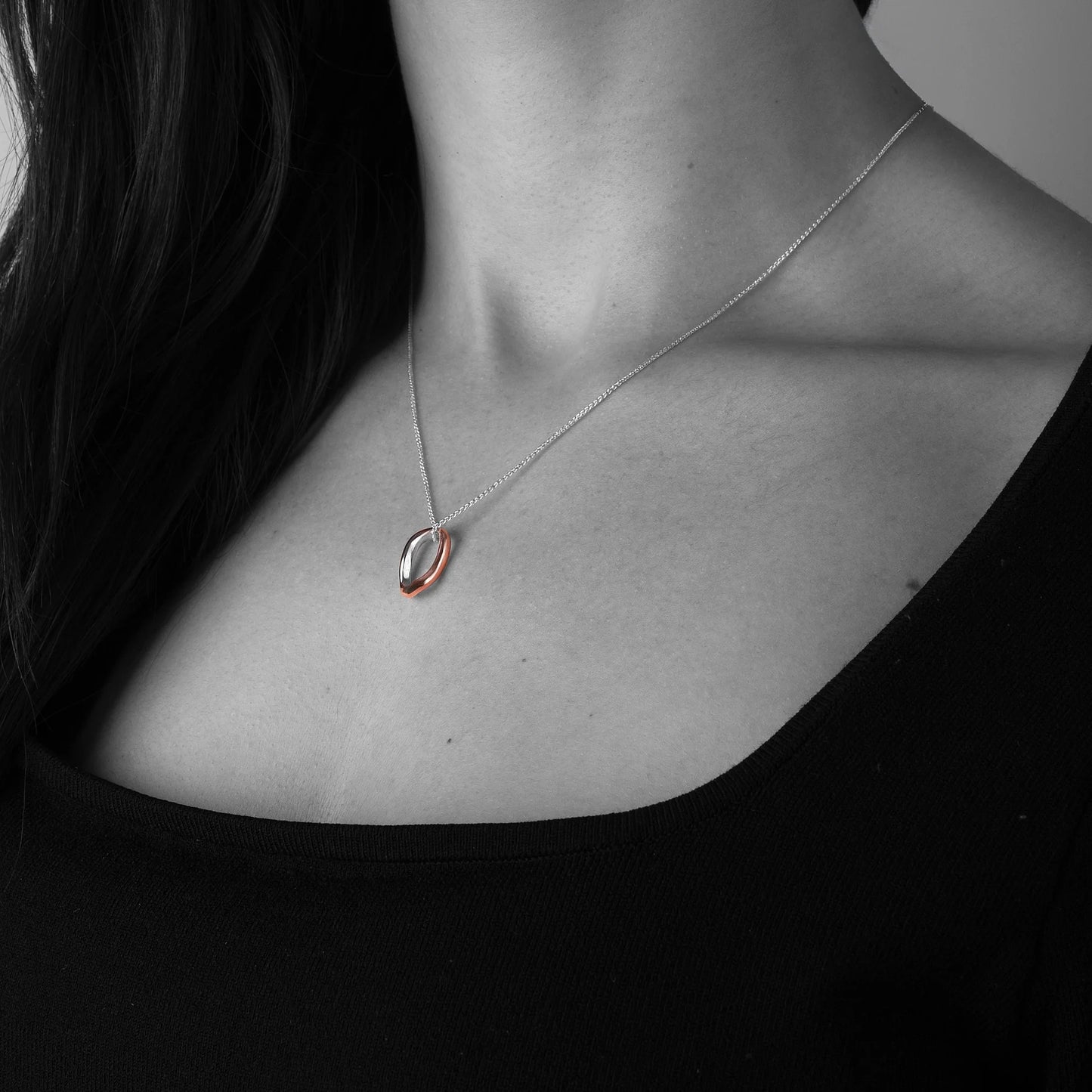MON - Collier argent et cuivre - Curves11