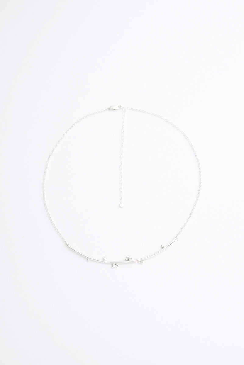 MK - Colombe - Collier demi-lune semi-rigide en argent sterling - N315