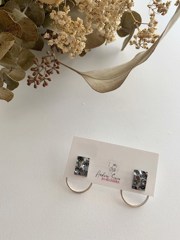 SEY PRI22-06 Silver ear jacket style earrings