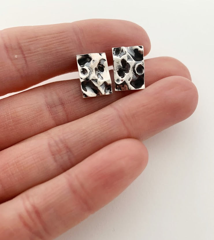 SEY PRI22-06 Silver ear jacket style earrings