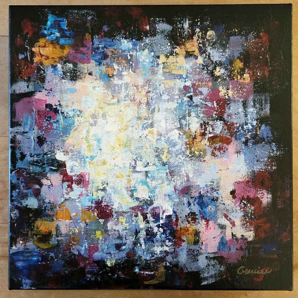 Le Refuge - tableau 12 x 12 à l'acrylique