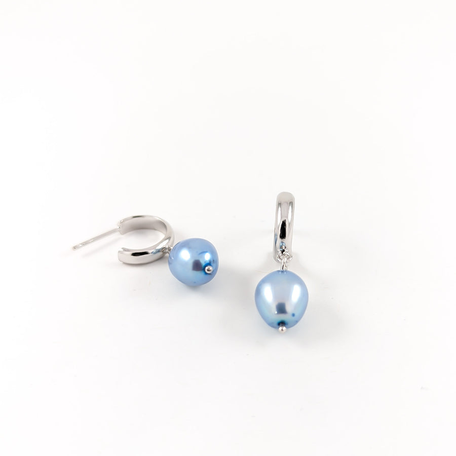 Boucles d'oreilles Léna bleues - Rose Perle