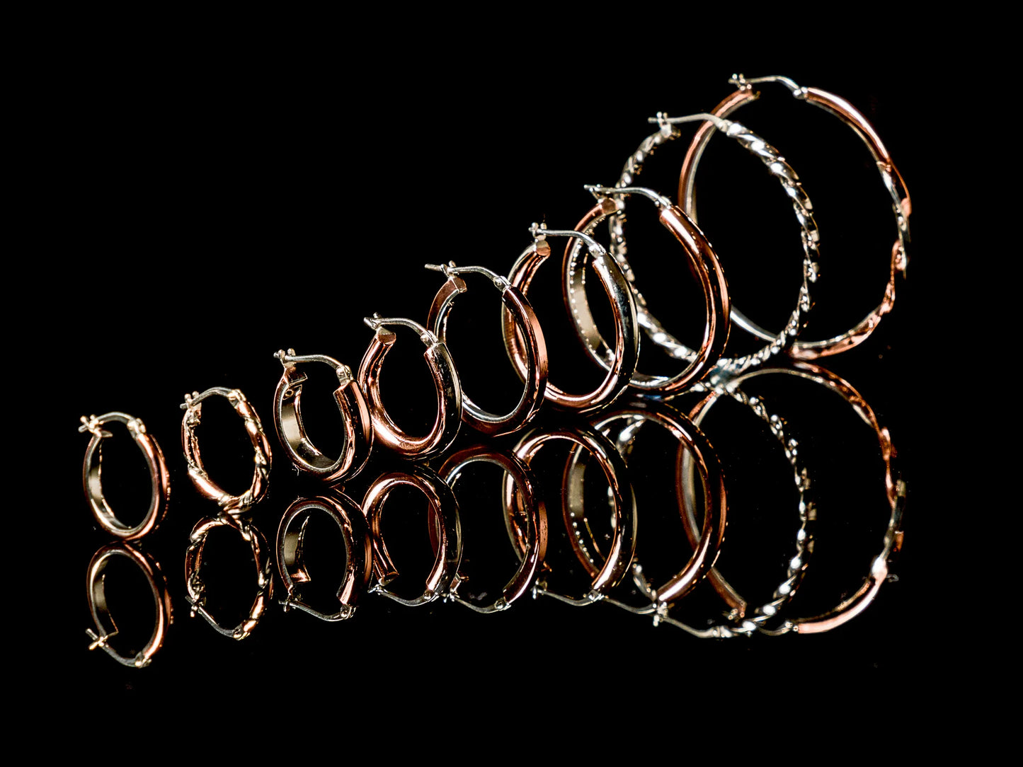 MON - Boucles d'oreilles argent et cuivre Stack06