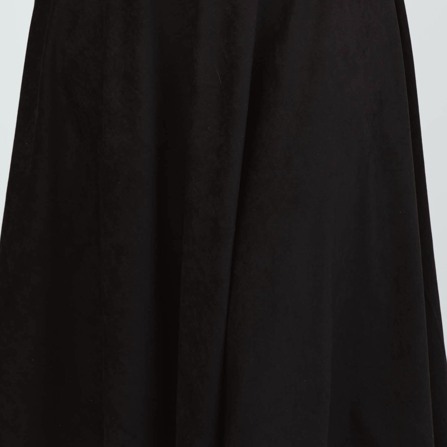 Mid-length flared skirt in caramel or black ultrasuede.