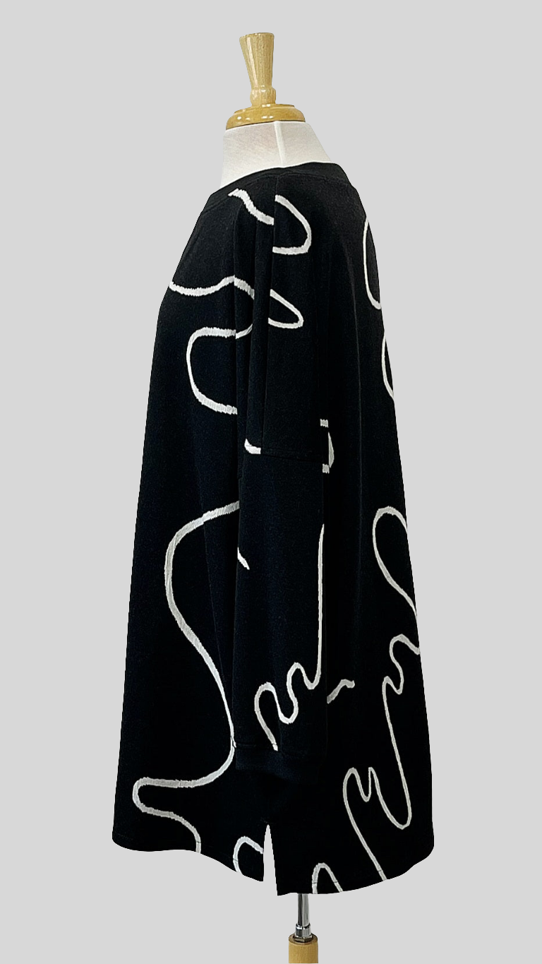 Robe/tunique "Nadine" en taille unique, motif abstrait