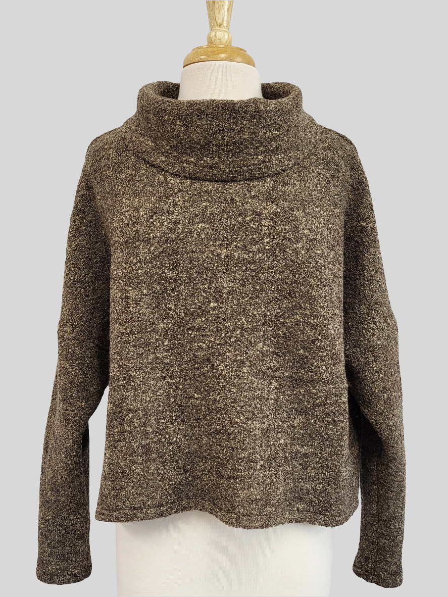 Haut ample à manches longues en tricot de laine