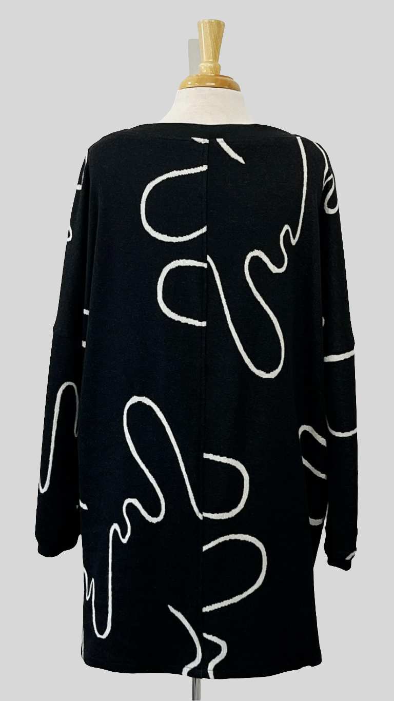 Robe/tunique "Nadine" en taille unique, motif abstrait