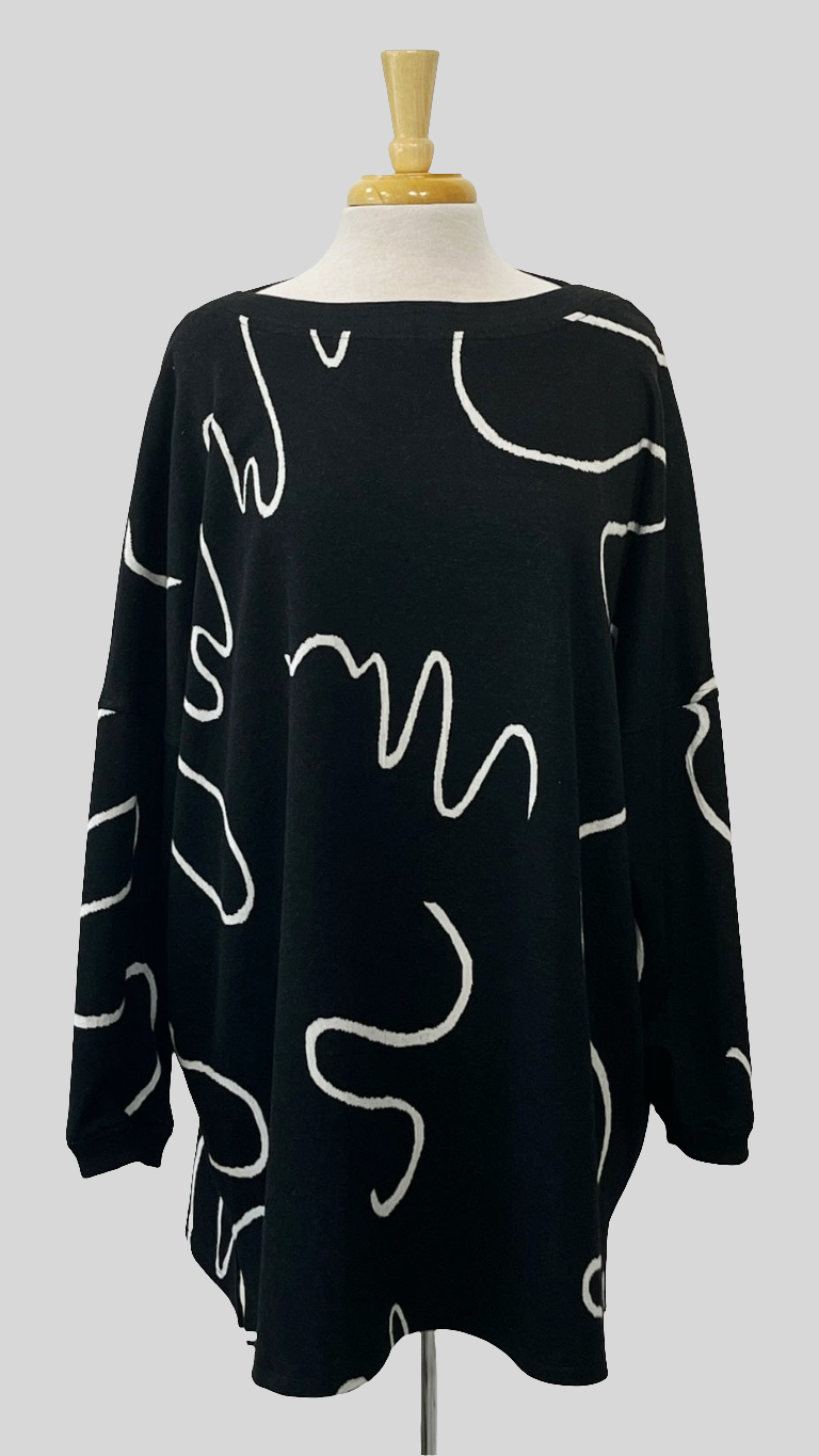 Robe/tunique "Nadine" en taille unique, motif abstrait