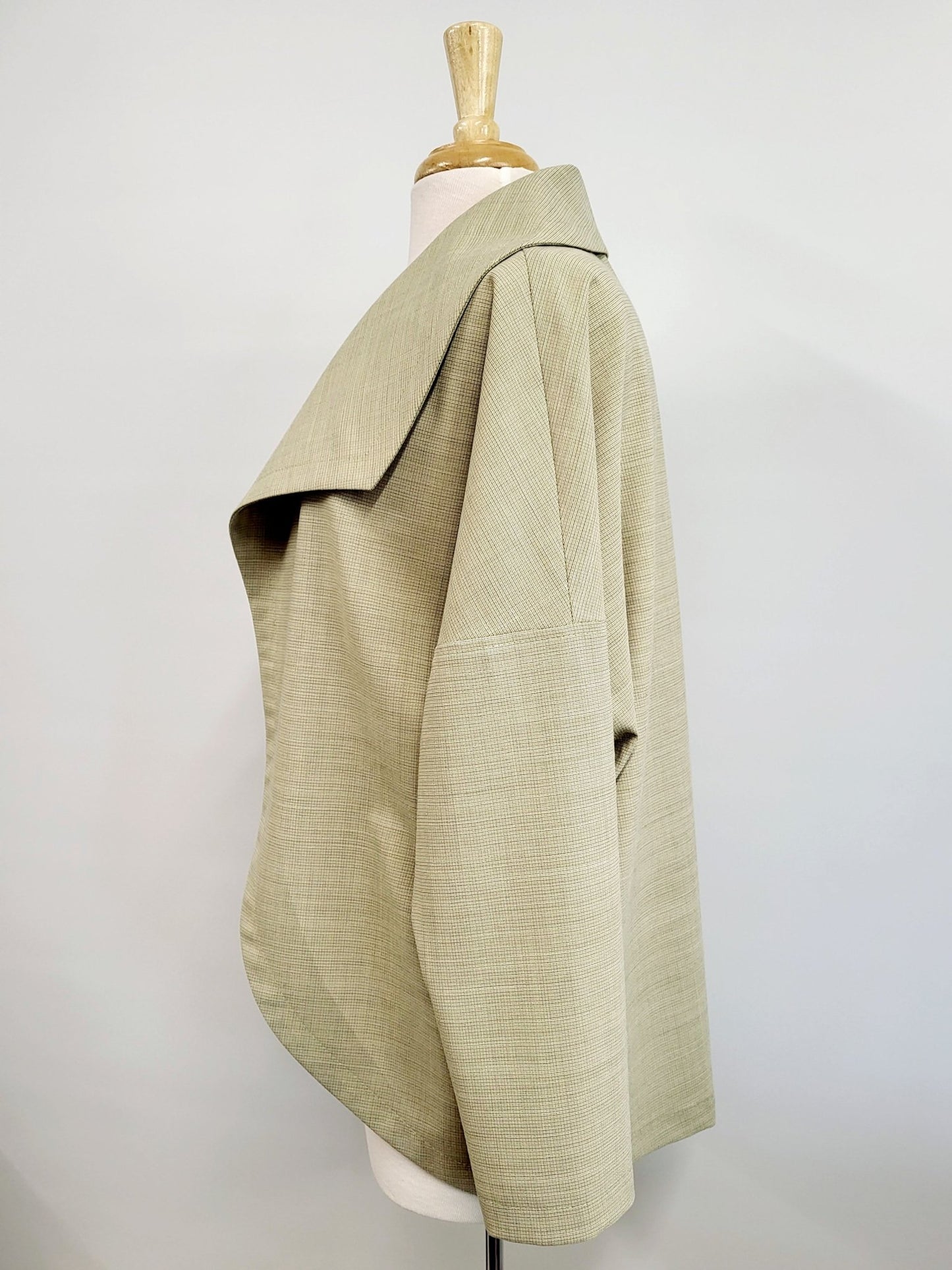 ''Lola'' veste ample en pure laine ultra fine, vert sauge - Christine Mercier atelier - boutique - Christine Mercier