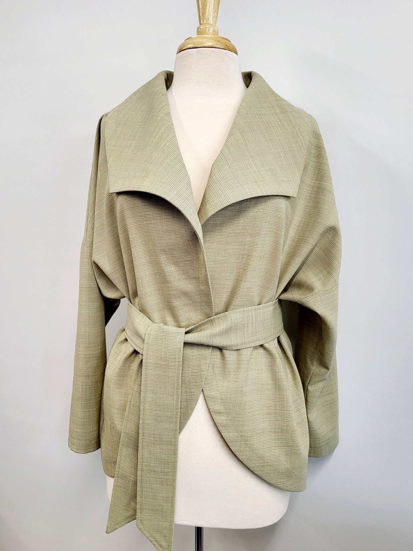 ''Lola'' veste ample en pure laine ultra fine, vert sauge - Christine Mercier atelier - boutique - Christine Mercier