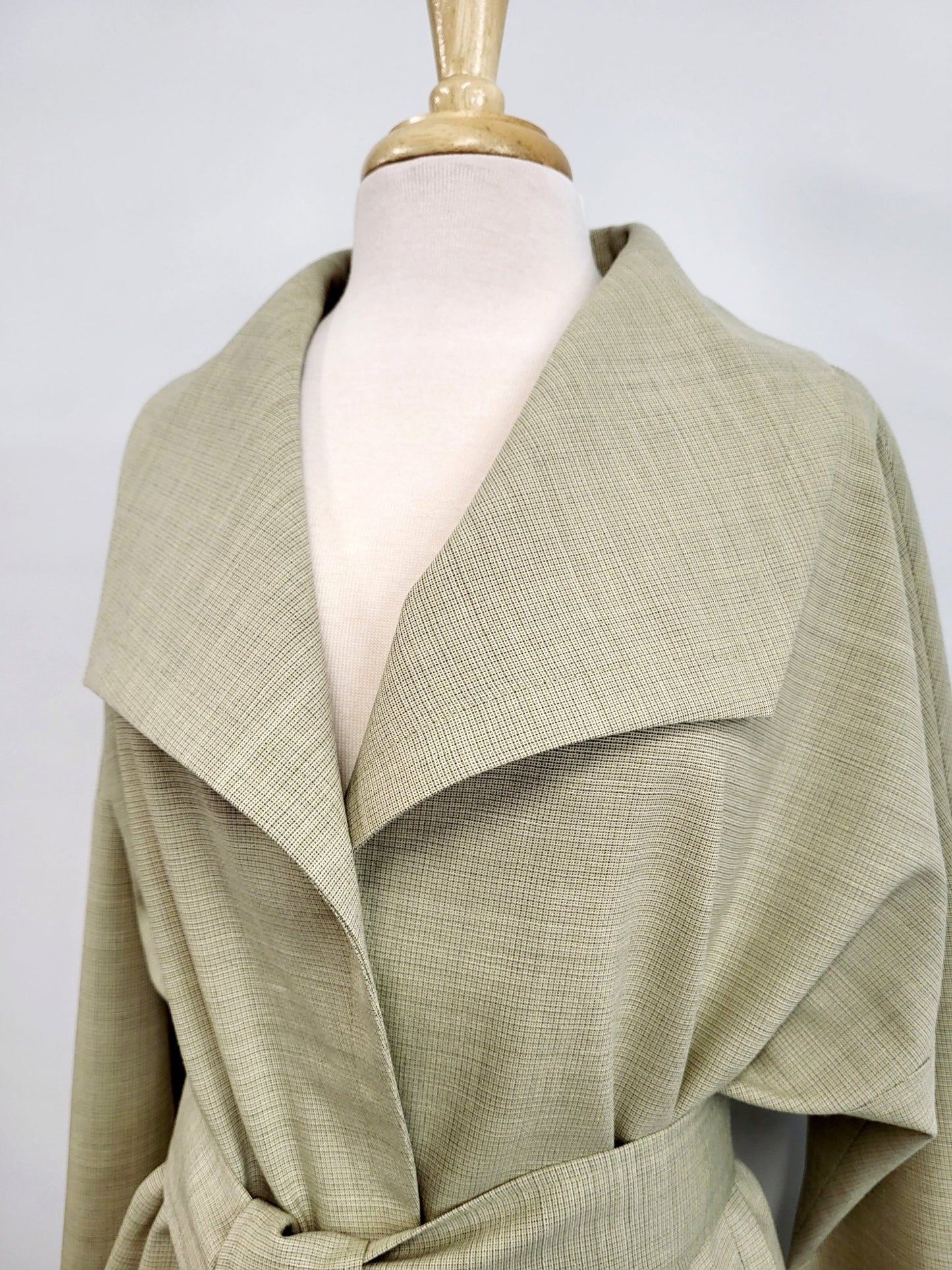 ''Lola'' veste ample en pure laine ultra fine, vert sauge - Christine Mercier atelier - boutique - Christine Mercier