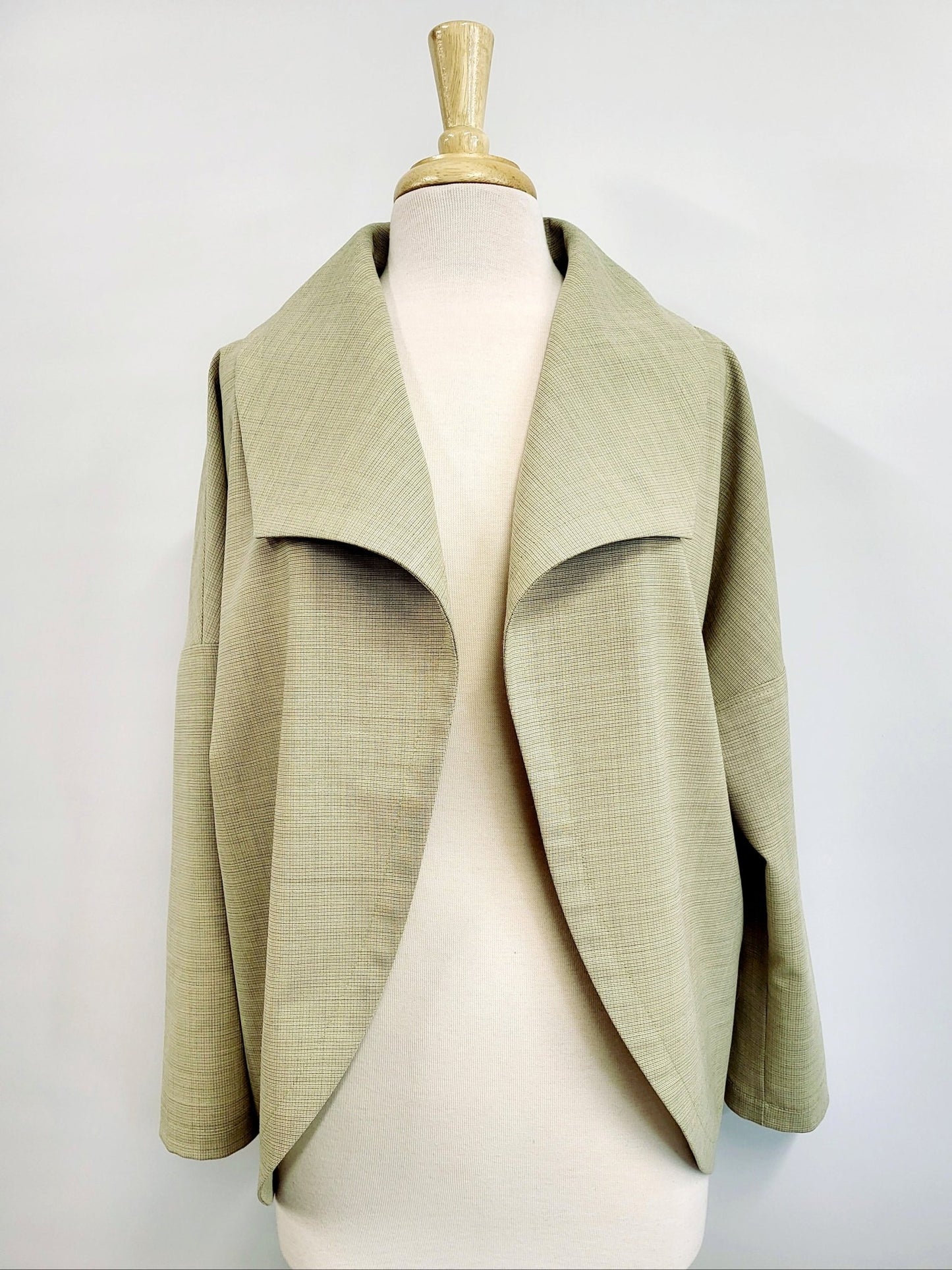 ''Lola'' veste ample en pure laine ultra fine, vert sauge - Christine Mercier atelier - boutique - Christine Mercier
