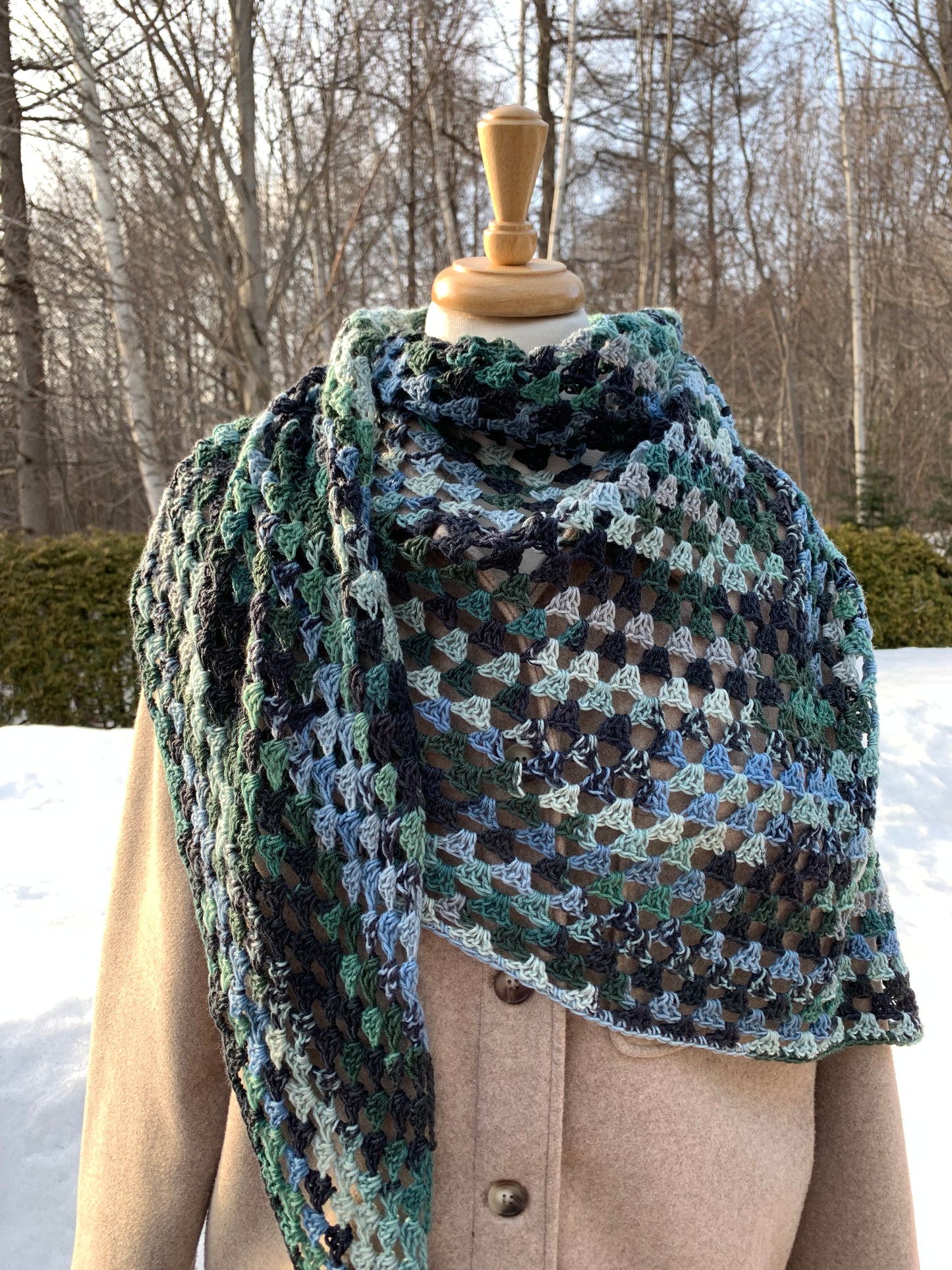 MPA - Crocheted Hurricane Shawl 2 color choices