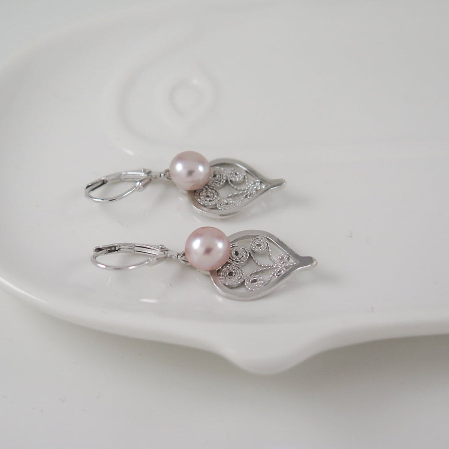 Boucles d'oreilles Sara - Rose Perle