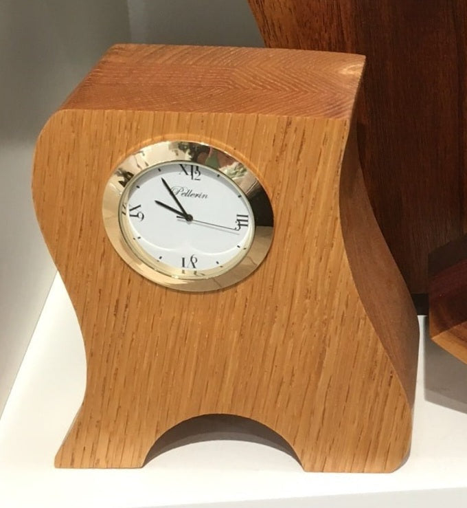 HPEL - Horloge Pellerin en bois plus petite 5 ‘´, en chêne - Christine Mercier atelier-boutique