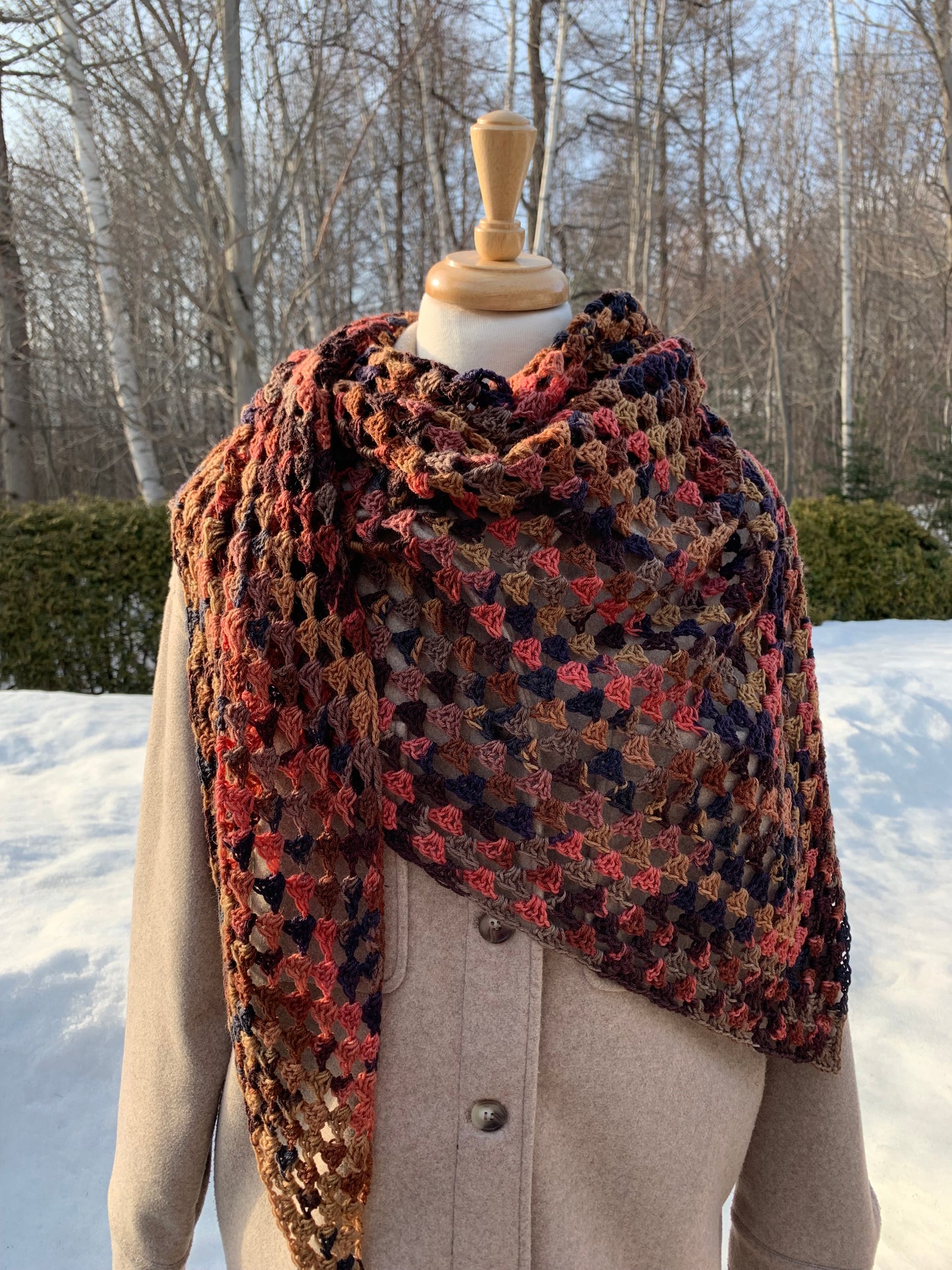 MPA - Crocheted Hurricane Shawl 2 color choices