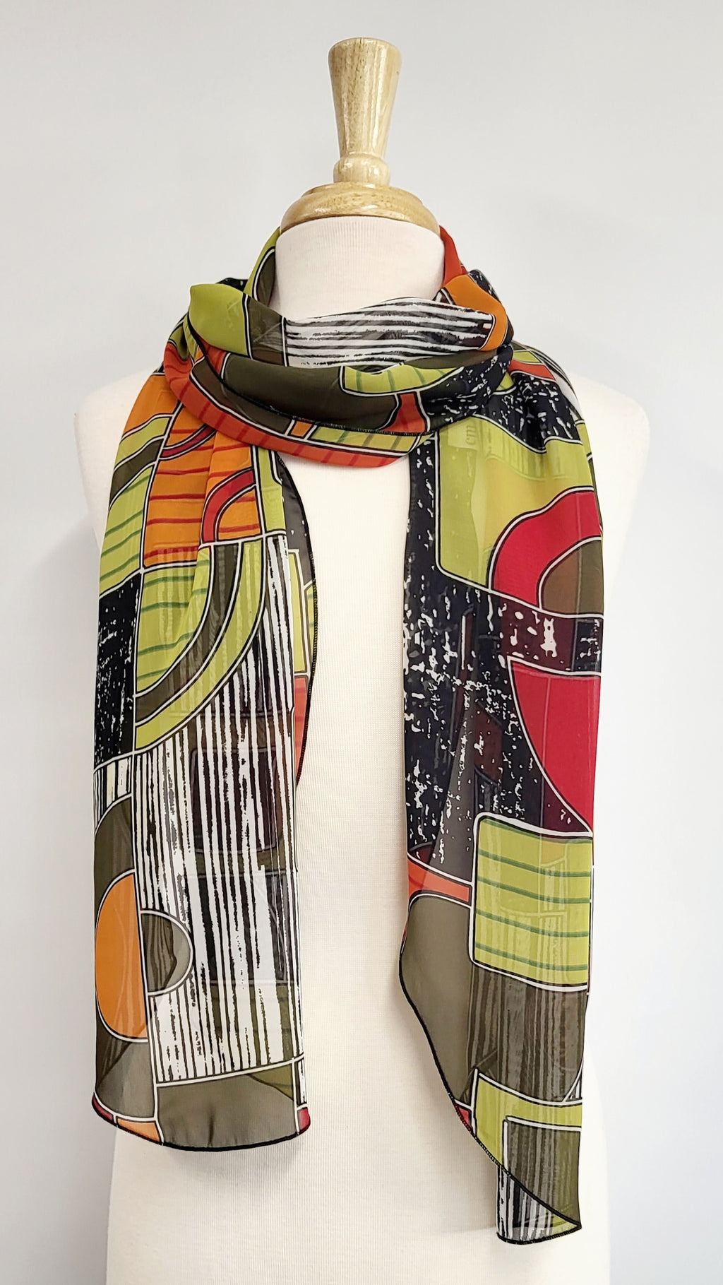 Foulard long imprimé "boho"