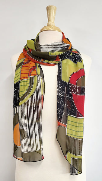 Foulard long imprimé "boho"