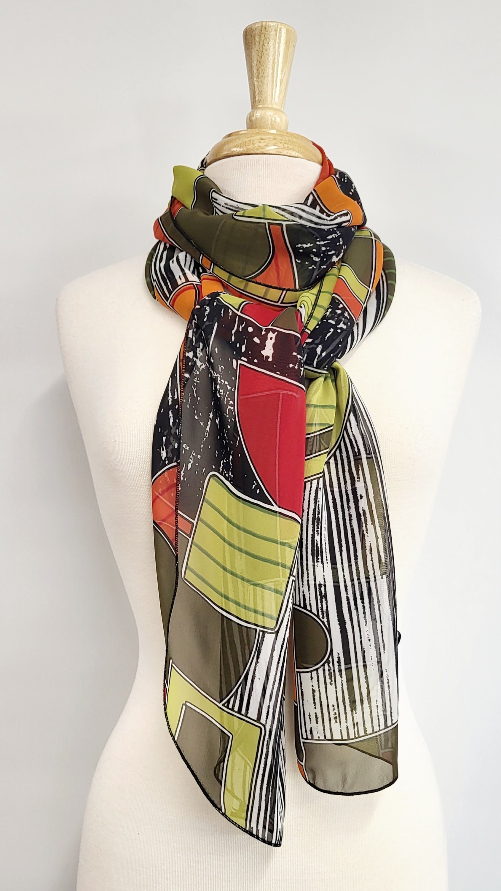 Foulard long imprimé "boho"
