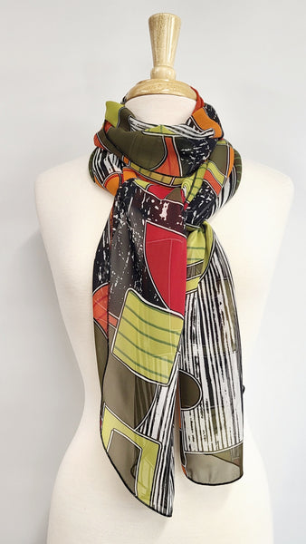 Foulard long imprimé "boho"
