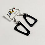 LAP - Boucles d'oreilles géométriques noires en verre fusionné.