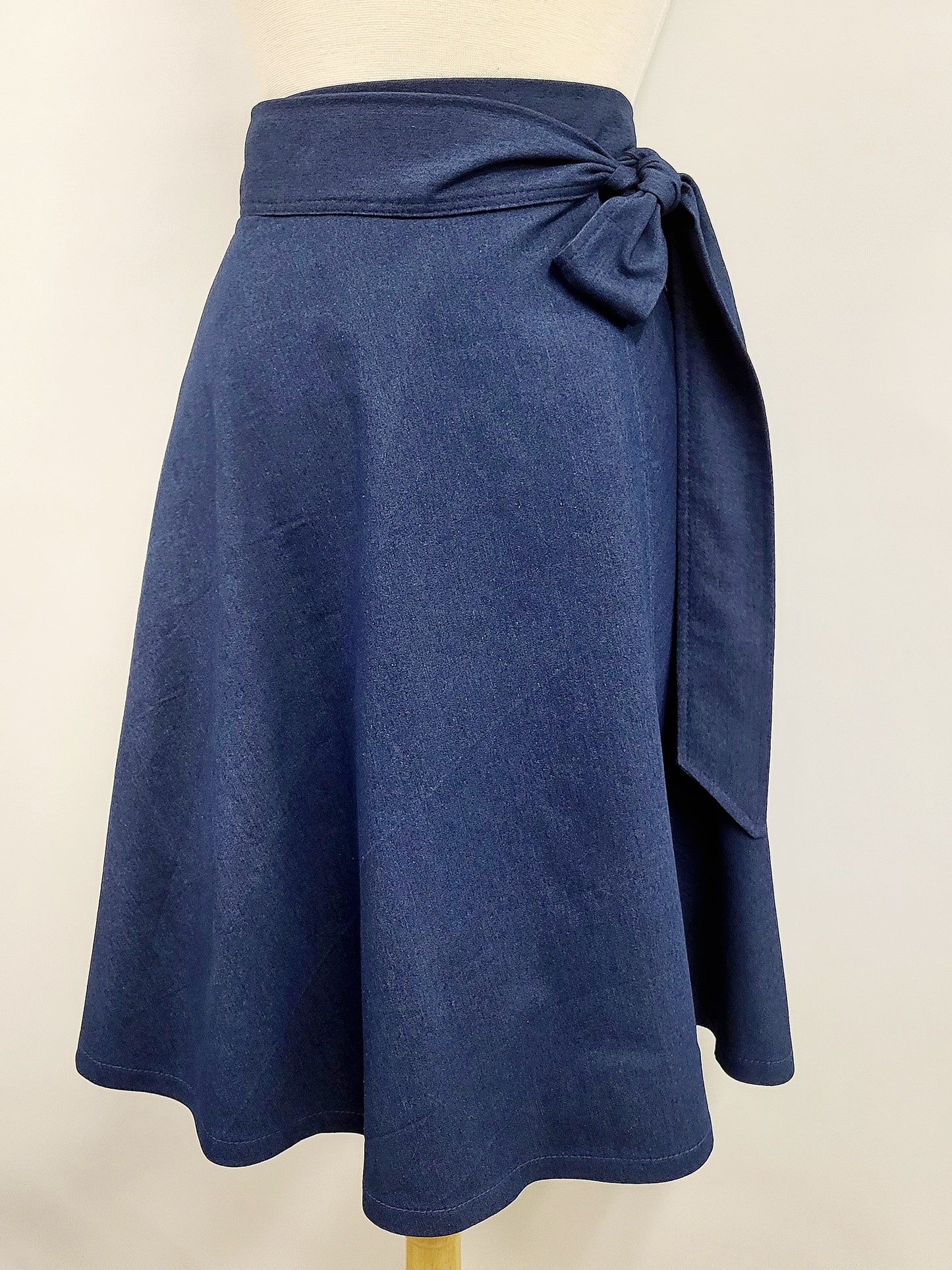 Jupe portefeuille aspect jeans