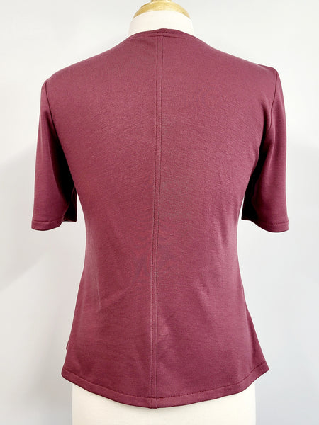 Twin-set en doux tricot rose antique.