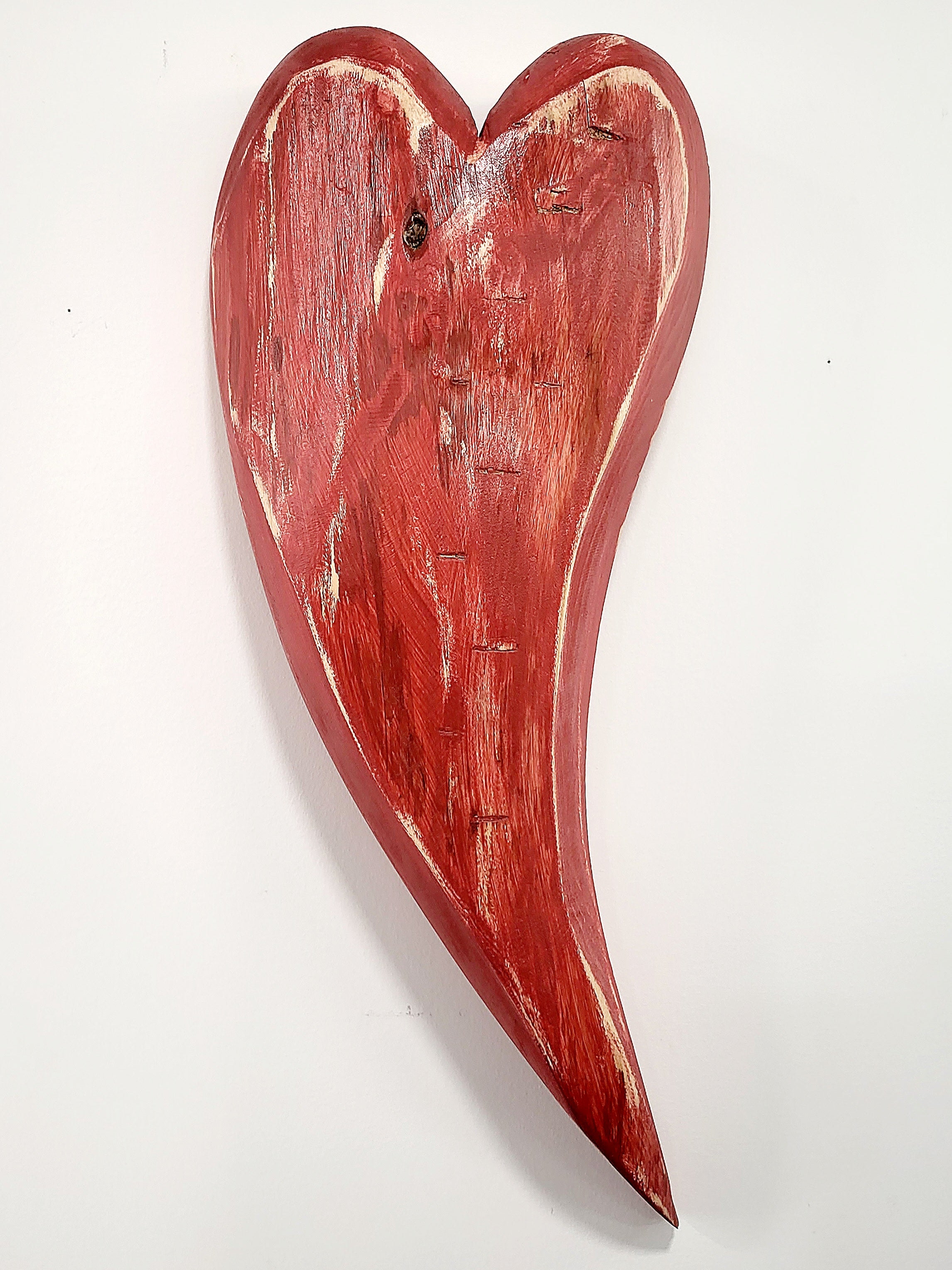 Large wooden heart - wall decoration - Bertrand Massé artist