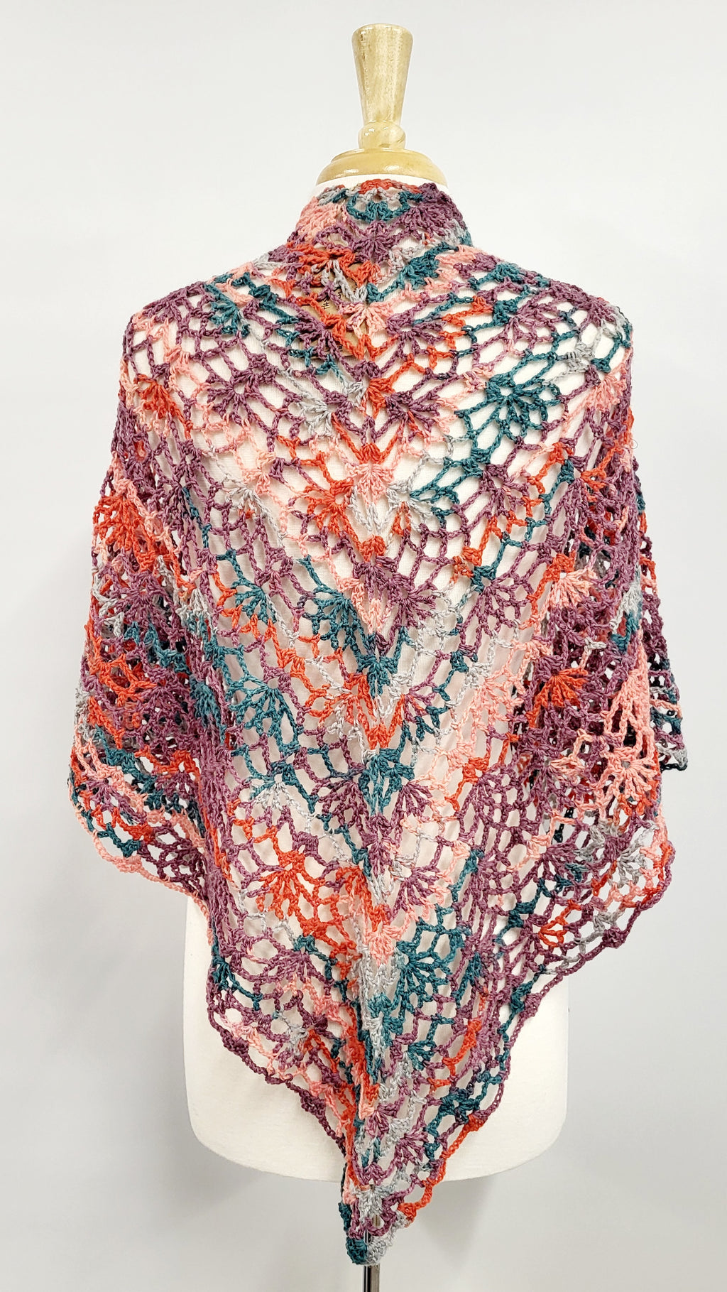 MPA - Multicolored Crocheted Triangular Shawl