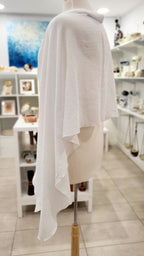 Foulard long et léger en coton gaufré blanc