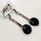 LAP - Boucles d'oreilles en verre fusionné noir