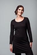 Robe Michelle noire à manches longues