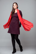 Foulard long et léger en pure soie rouge. - Christine Mercier atelier-boutique