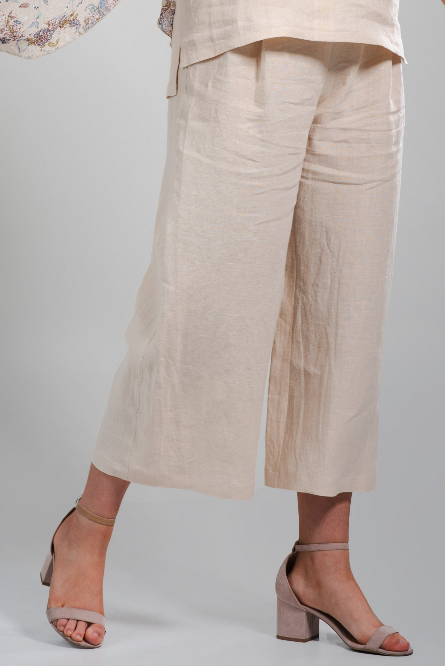 Pantalon trois-quarts en lin