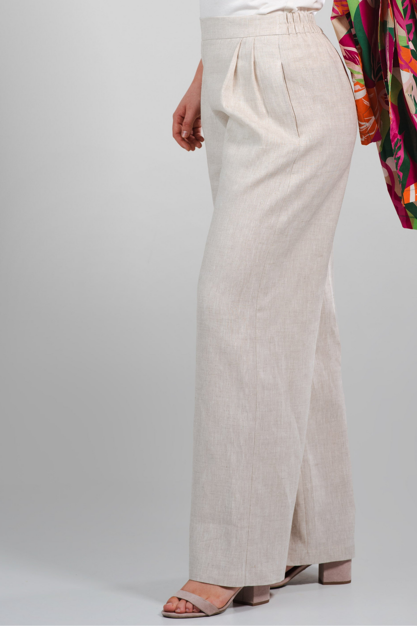 Pantalon long en lin avec poches