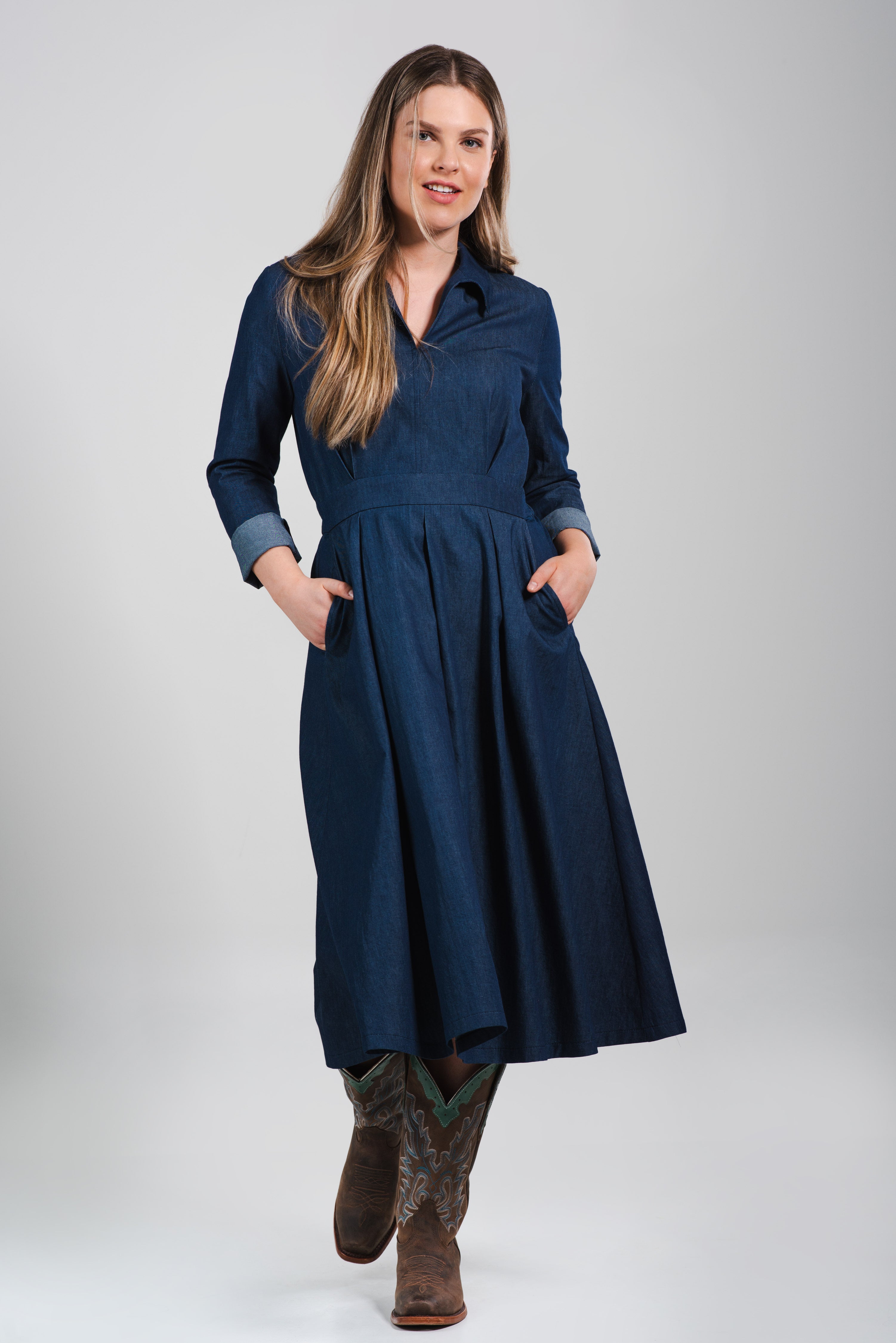 Robe Madeleine en denim léger