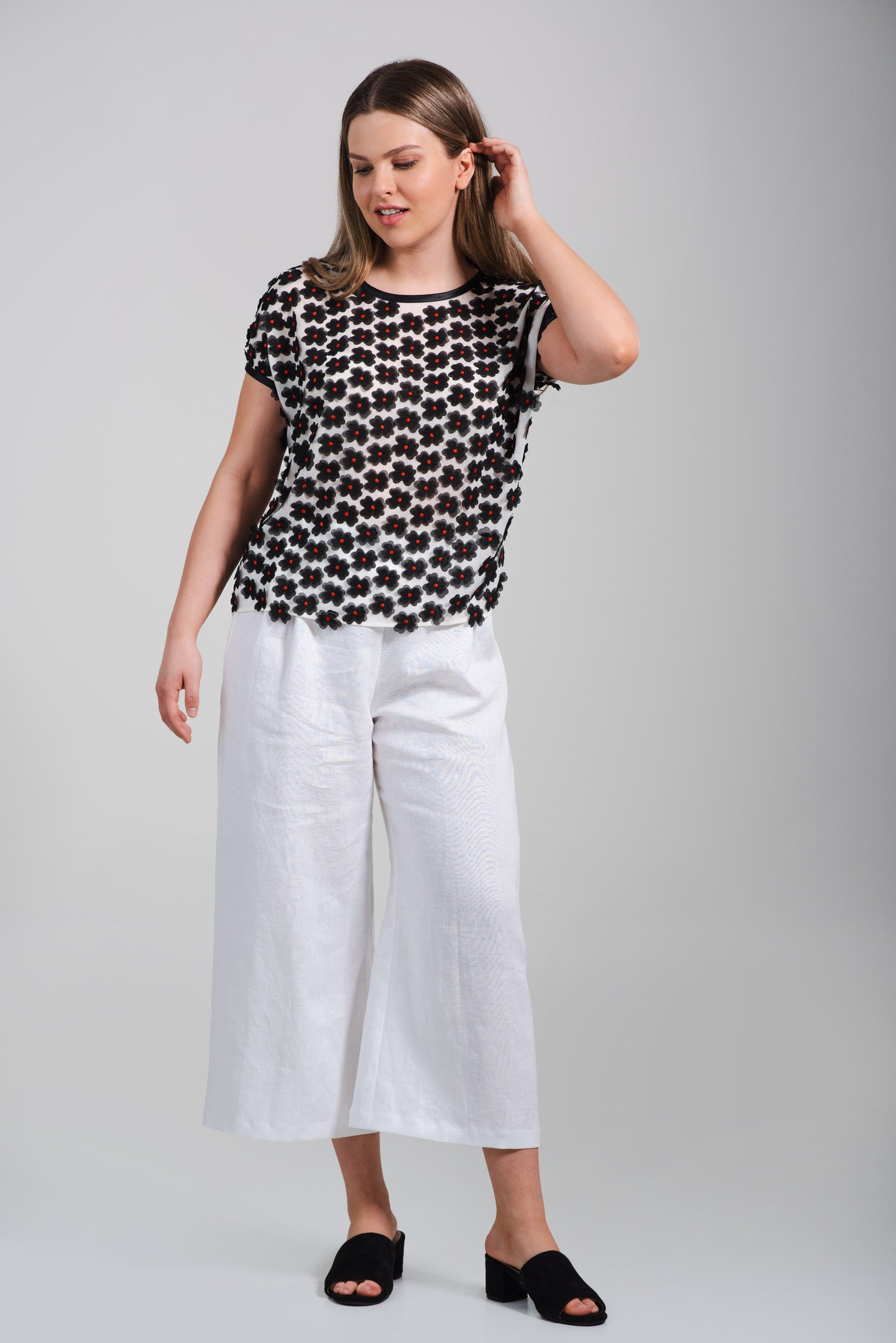 Pantalon trois-quarts en lin