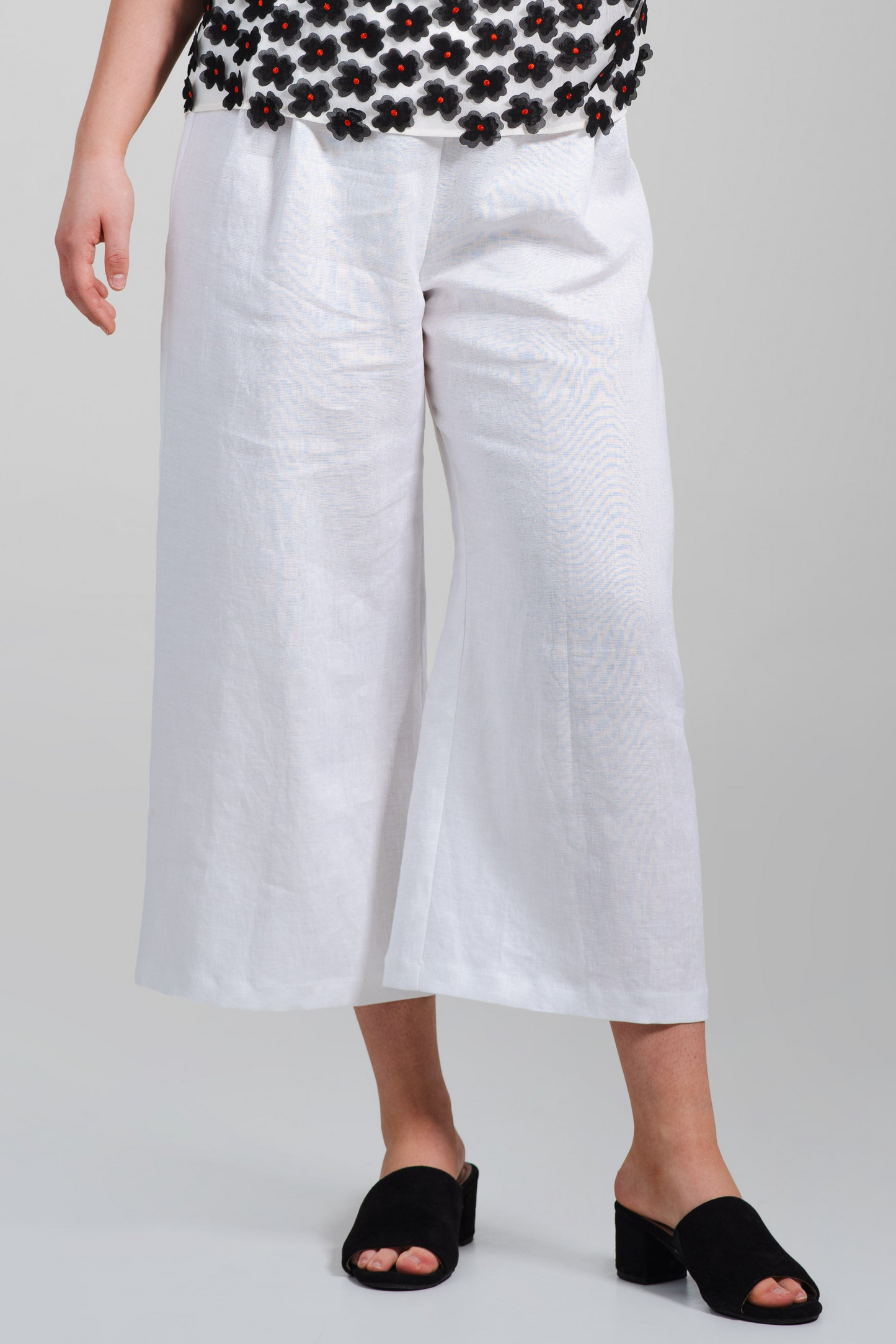 Pantalon trois-quarts en lin
