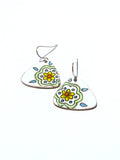 Boucles d’oreilles (triangle arrondi) en émail sur cuivre - Collection Bella