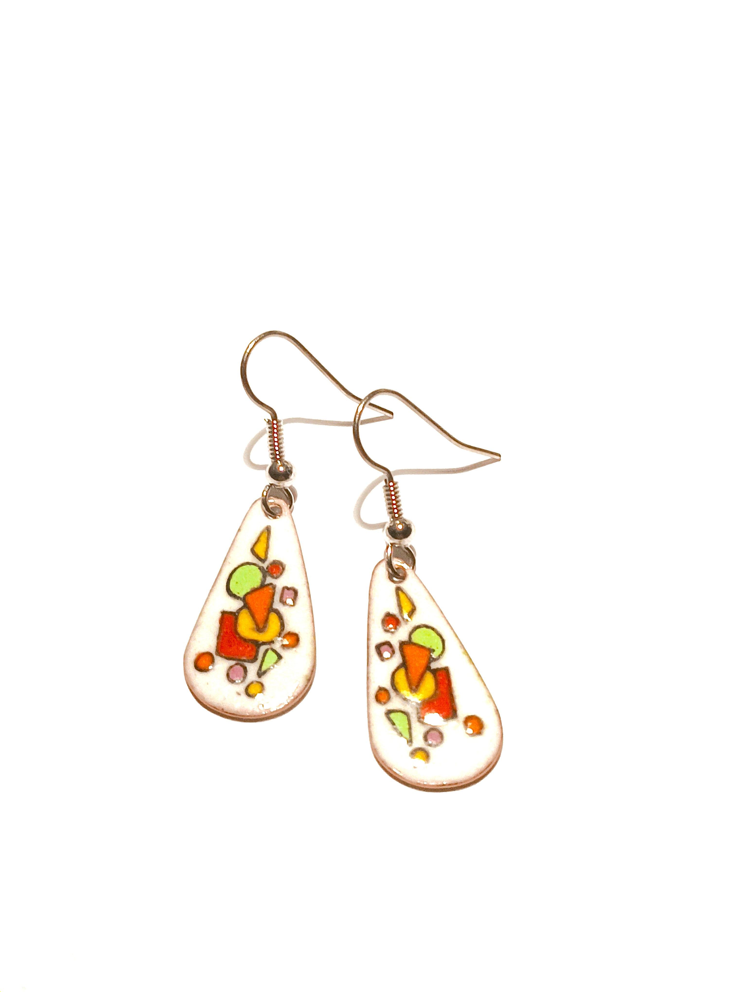 Boucles d’oreilles (goutte) en émail sur cuivre - Collection Fiesta 2