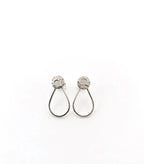 Boucles d’oreilles gouttes avec rond texturé en argent Sey Gou-05