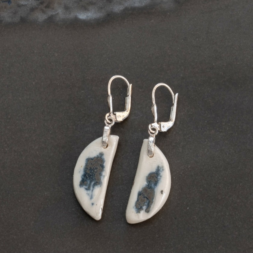 Boucles d'oreilles demi-cercle en porcelaine B12