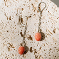 Long silver and porcelain earrings B19