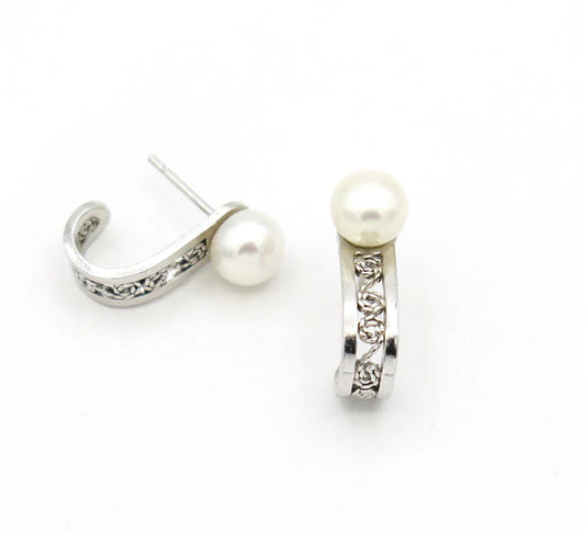 Boucles d’oreilles Sofia en argent filigrane et perle Sofia RP3