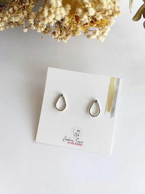 Boucles d’oreilles gouttes délicates avec péridot Sey Gou-04
